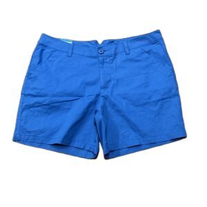 Columbia Shorts Womens 14 Blue 6” Inseam Pockets Cotton Summer Lightweight New